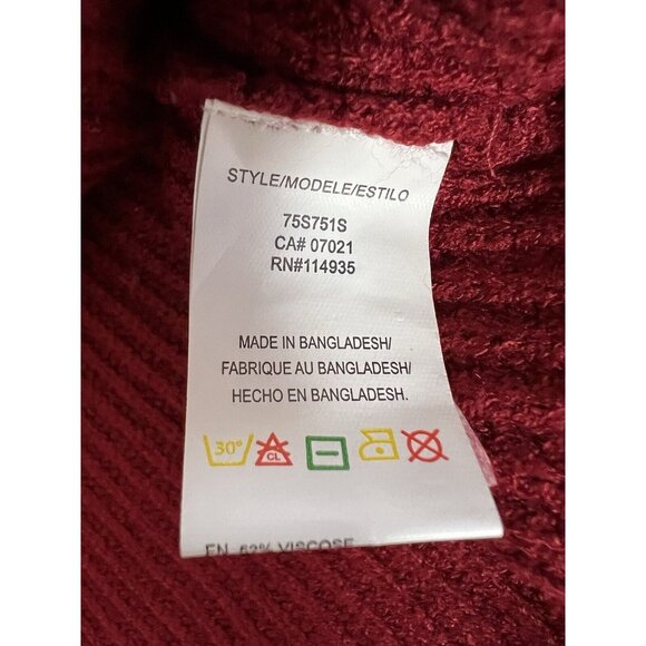 RD Style Oversized Sweater Womens Quarter Zip Mock Neck~Size XS~Red NWOT L10 19 - Picture 11 of 12